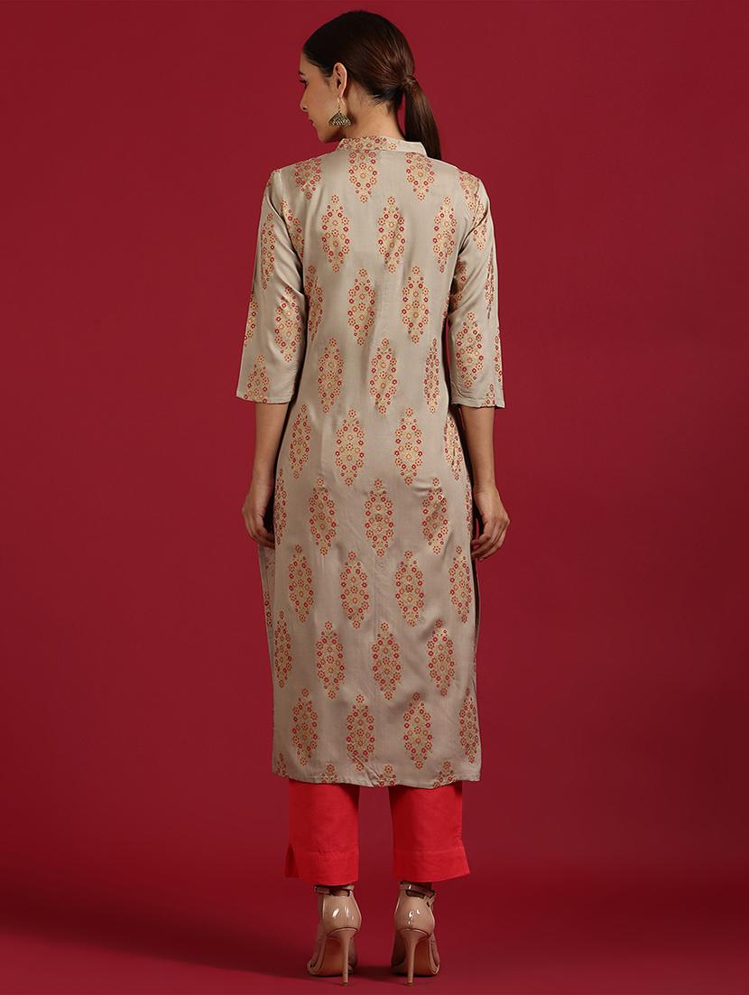 women's straight kurta - 17410049 - Standard Image - 2