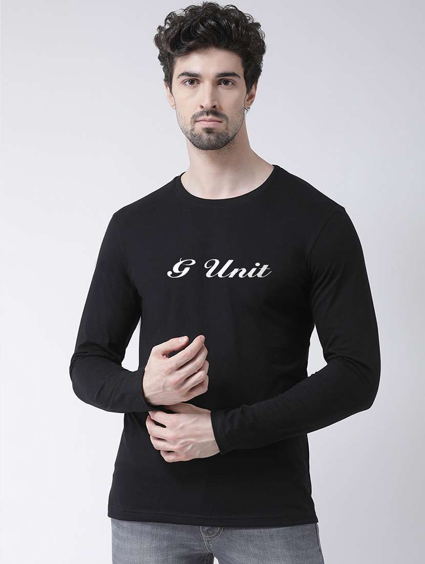 black chest print t-shirt