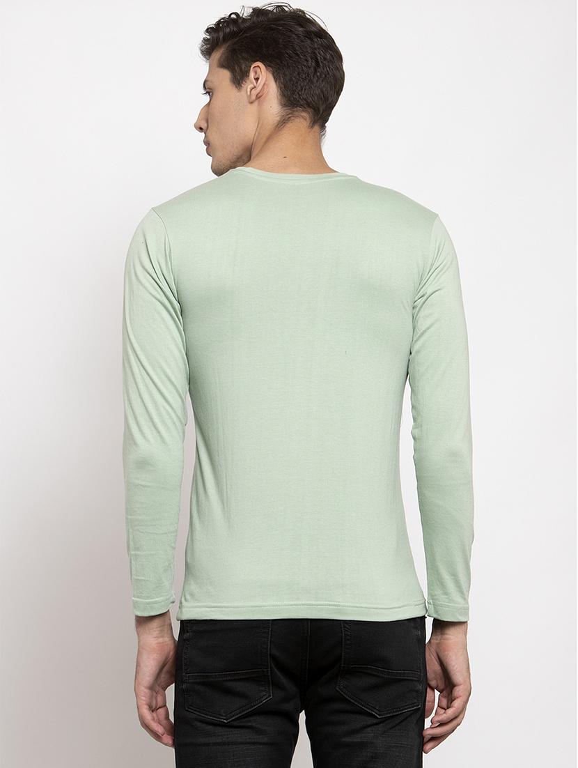 light green chest print t-shirt - 17411538 - Standard Image - 2