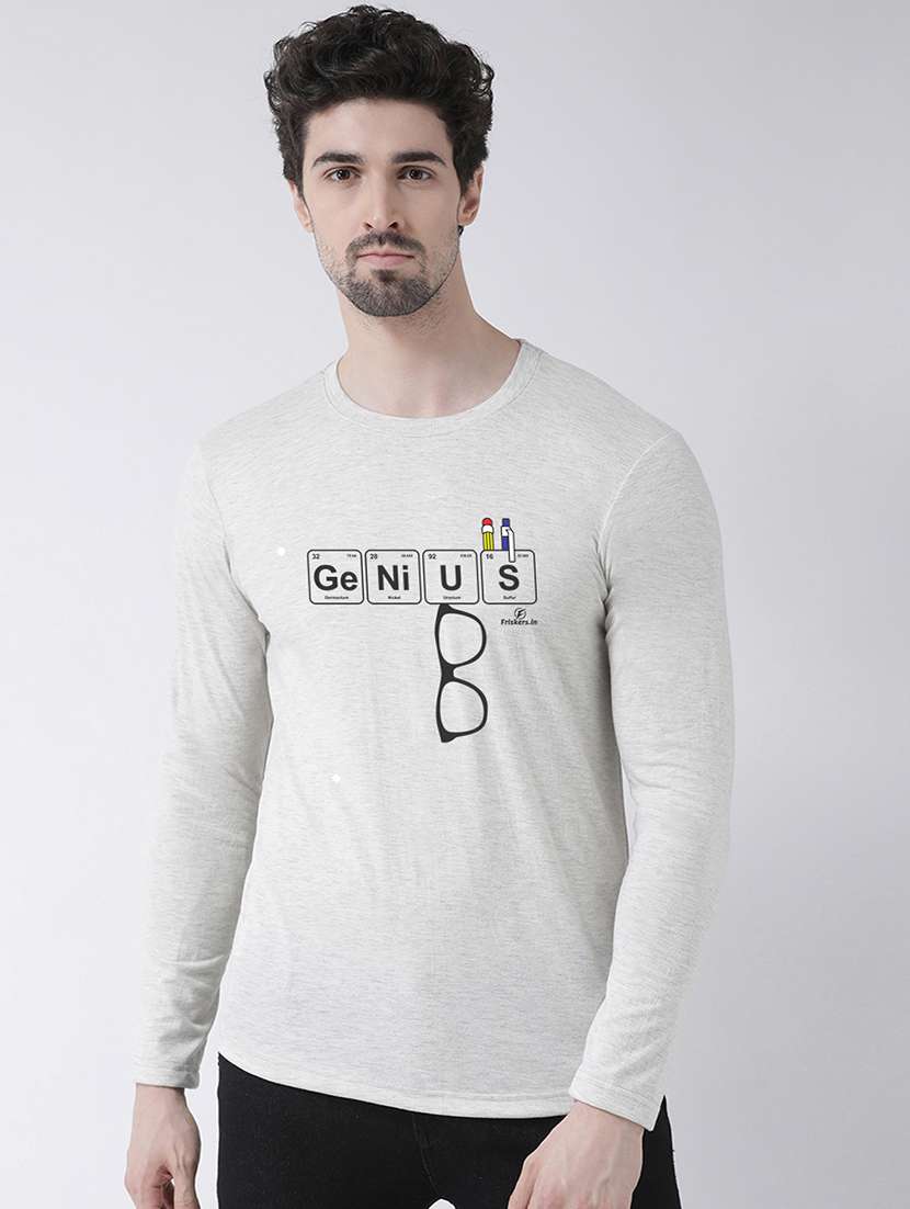 grey chest print t-shirt