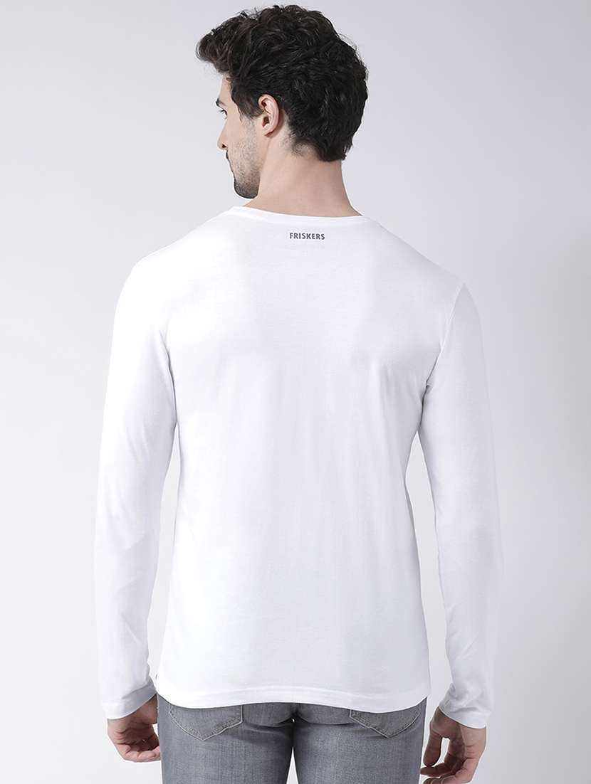 white chest print t-shirt - 17411545 - Standard Image - 2