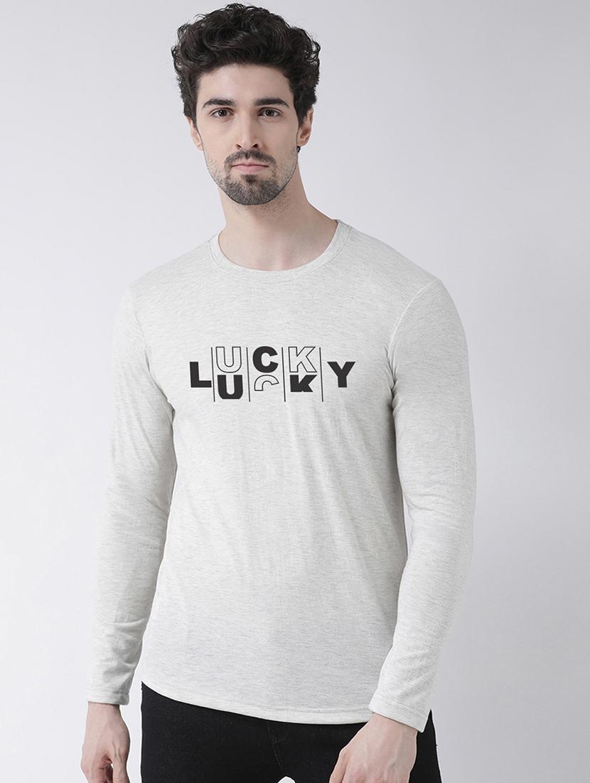 grey chest print t-shirt - 17411566 - Zoom Image - 0
