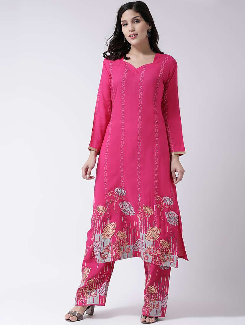 foil print kurta palazzo set