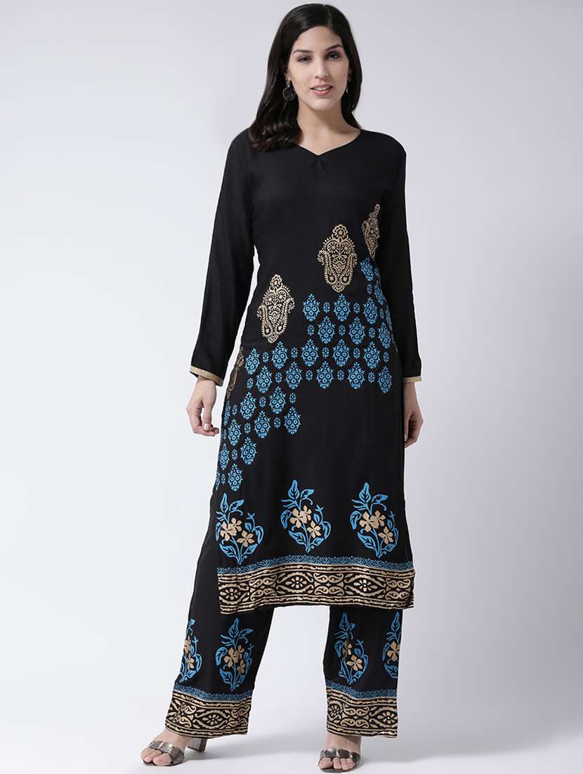 foil print kurta palazzo set