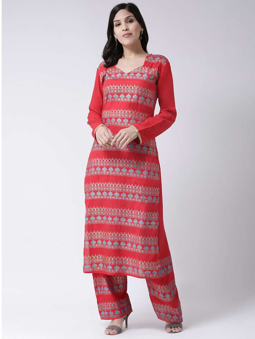 foil print kurta palazzo set