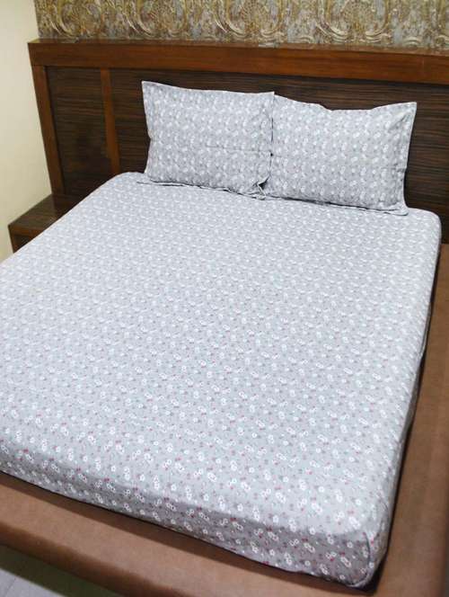 cotton double bedsheet 2 with pillow cover - 17414226 - Standard Image - 0