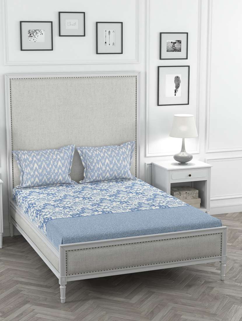 cotton super king bedsheet with 2 pillow covers