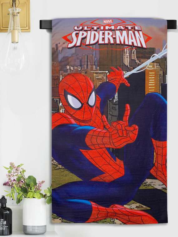   spiderman microfiber printed bath towel for kids  