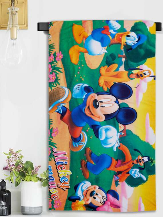   mickey friend microfiber printed bath towel for kids  