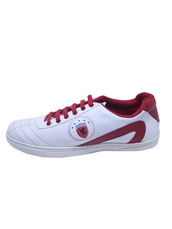 red synthetic lace up sneakers - 17415720 - Standard Image - 2