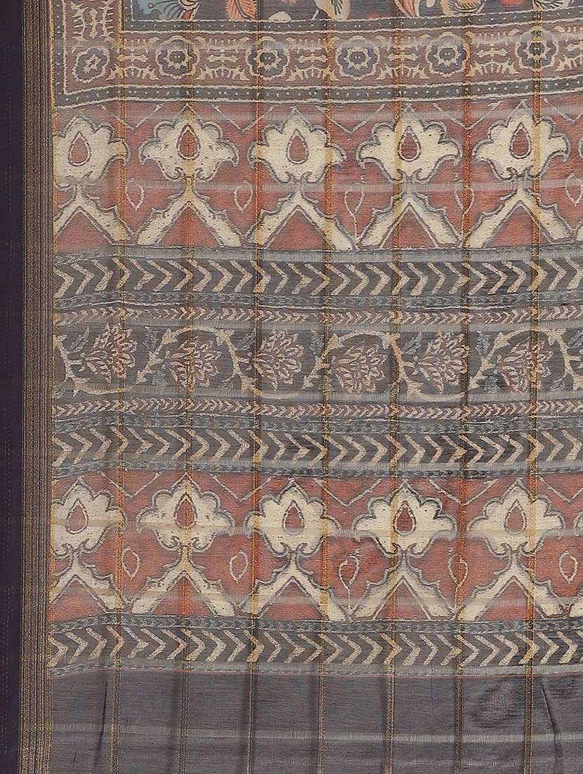 women's kalamkari navy blue colored saree - 17415944 -  Standard Image - 2