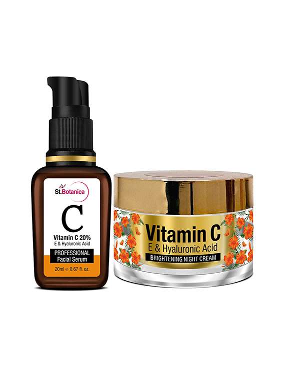 stbotanica vitamin c brightening skin care | night cream 50g + face serum 20ml