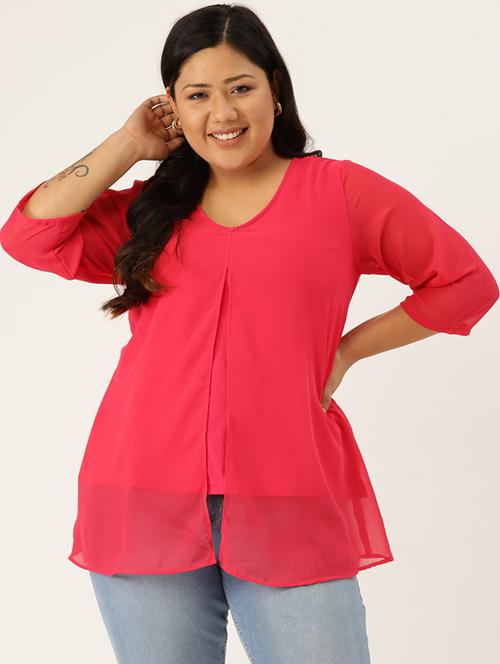 v-neck layered top - 17416765 - Standard Image - 0