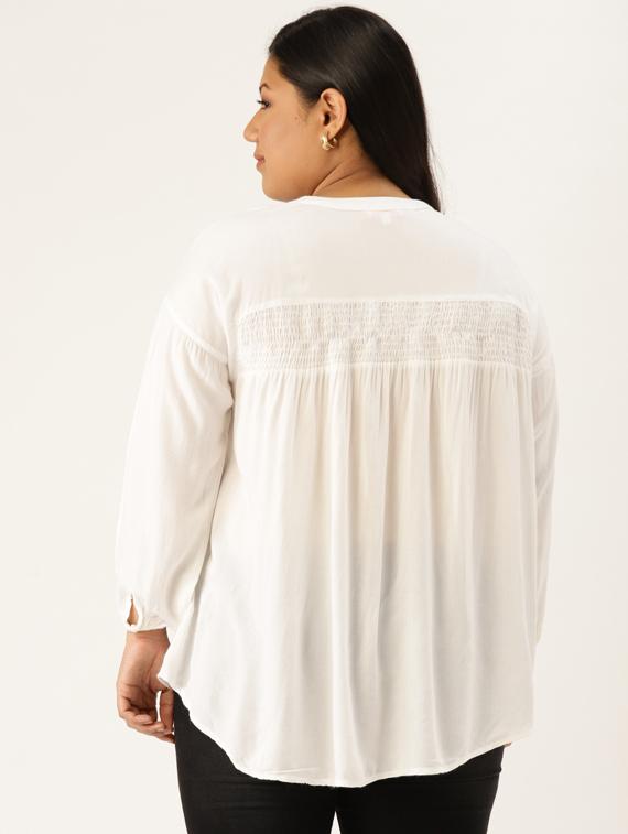 women's straight mandarin neck top - 17416826 - Standard Image - 2