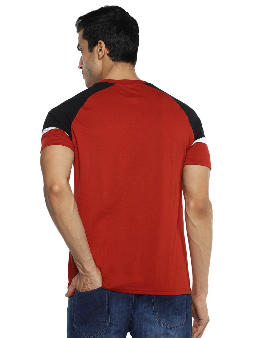 red color block raglan t-shirt - 17417528 - Standard Image - 2