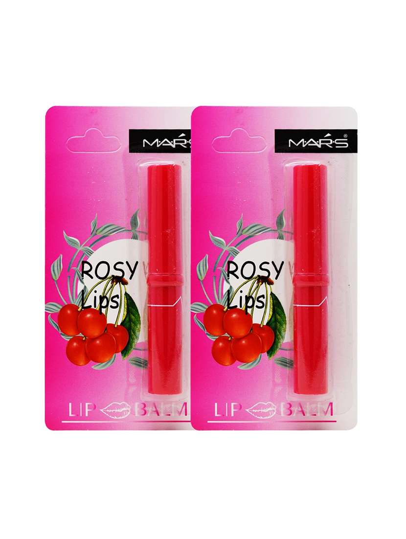  pack of 2 mars rosy lips cherry lip balm (mk033-4), 4.5g