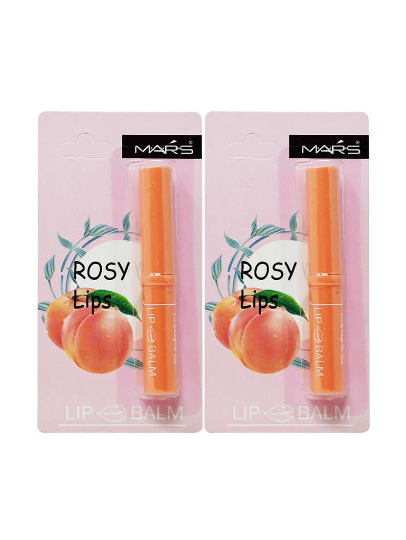 pack of 2 mars rosy lips peach lip balm (mk033-4), 4.5g