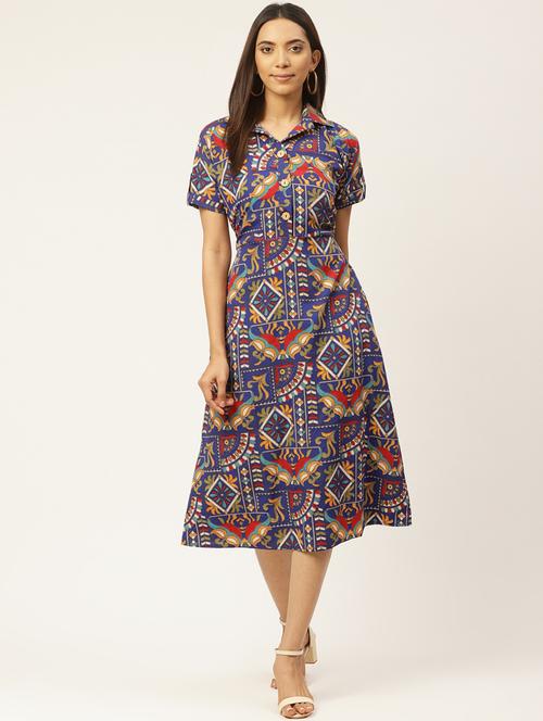 women shirt printed short sleeve dress - 17418501 -  Standard Image - 0