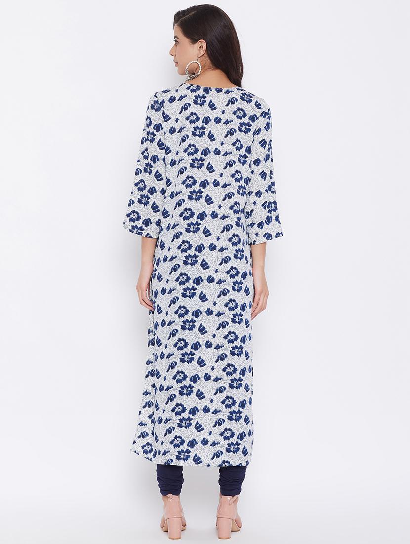 floral high slit kurta - 17418542 - Standard Image - 2