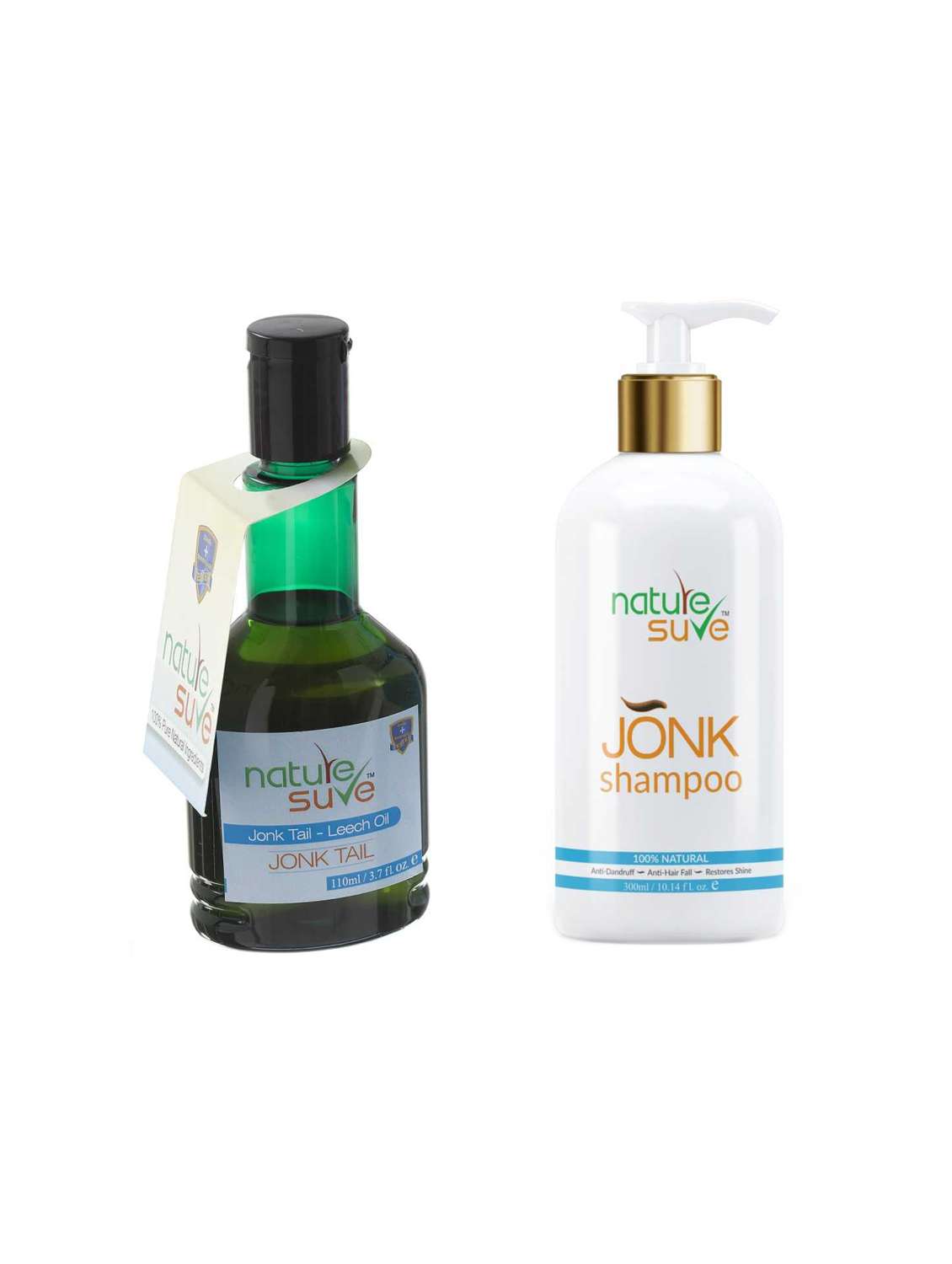 nature sure combo jonk tail leech oil (110ml) & jonk shampoo hair cleanser for men & women (300ml)