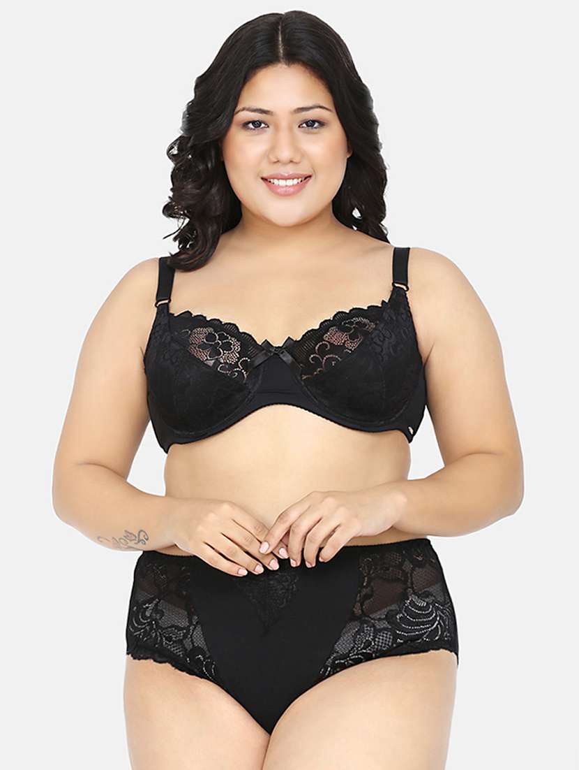 black nylon plunge bra