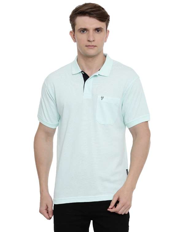 green solid polo t-shirt - 17420156 - Zoom Image - 0