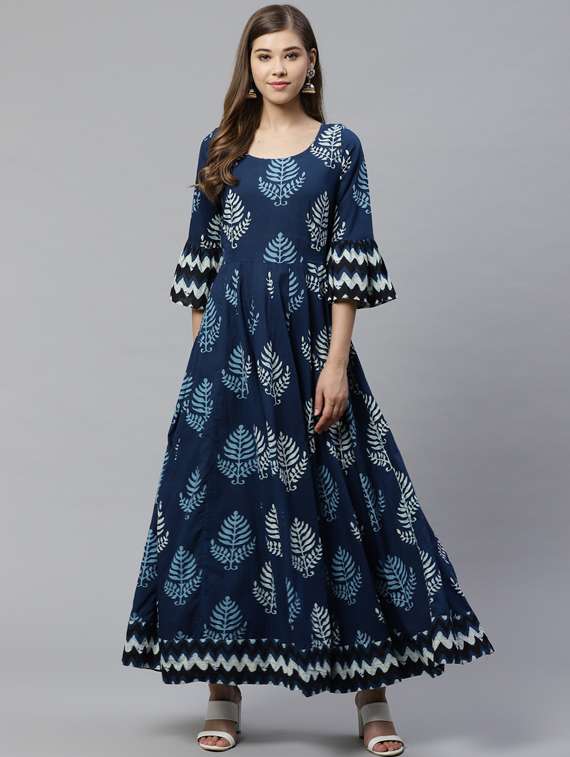 printed anarkali ethnic dress