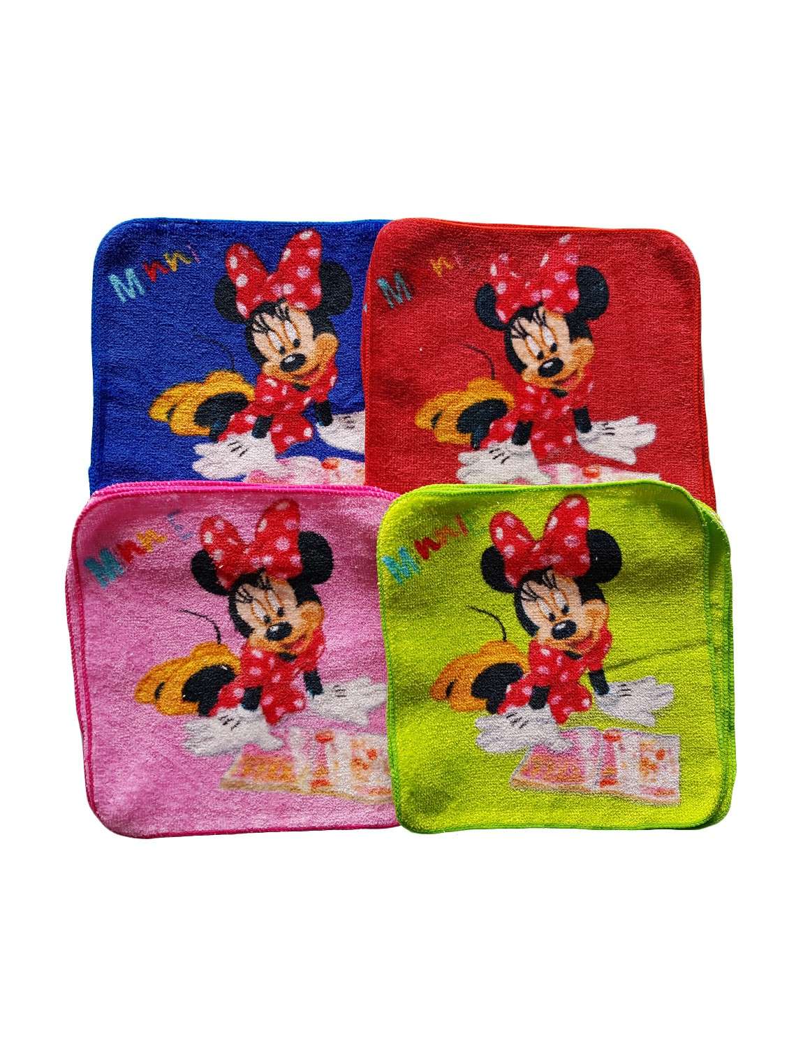 disney printed cotton face towels for kids (pack of 12)