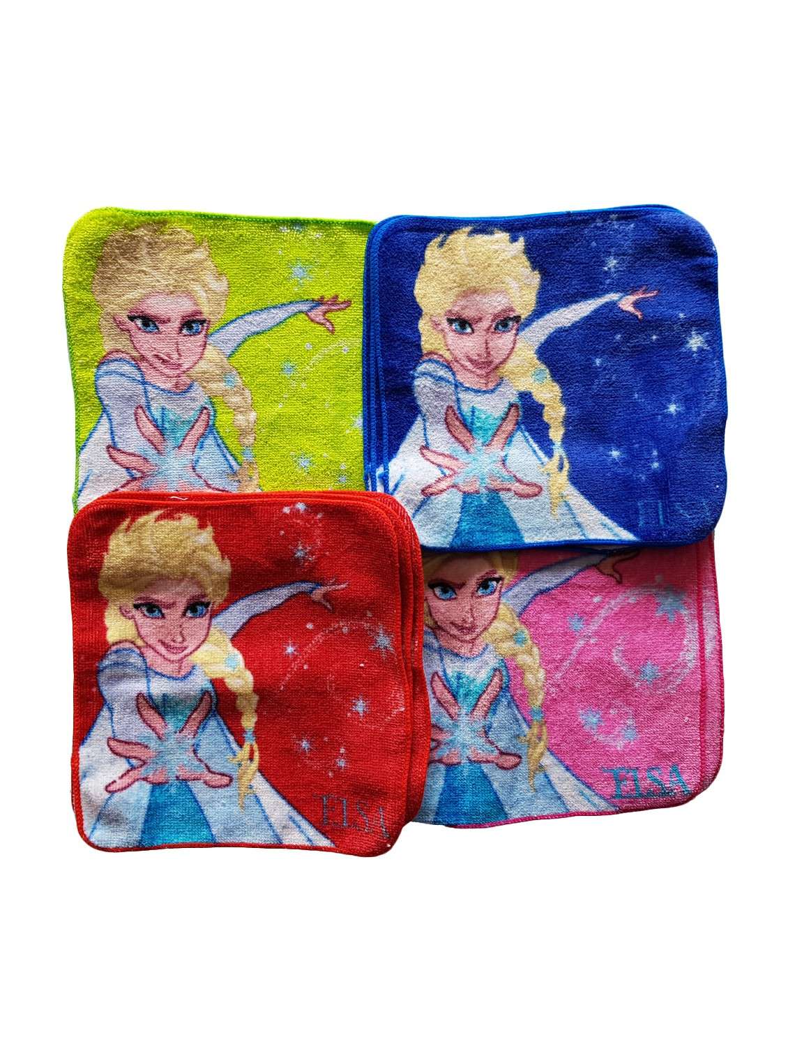  frozen printed cotton face towels for kids (pack of 12)