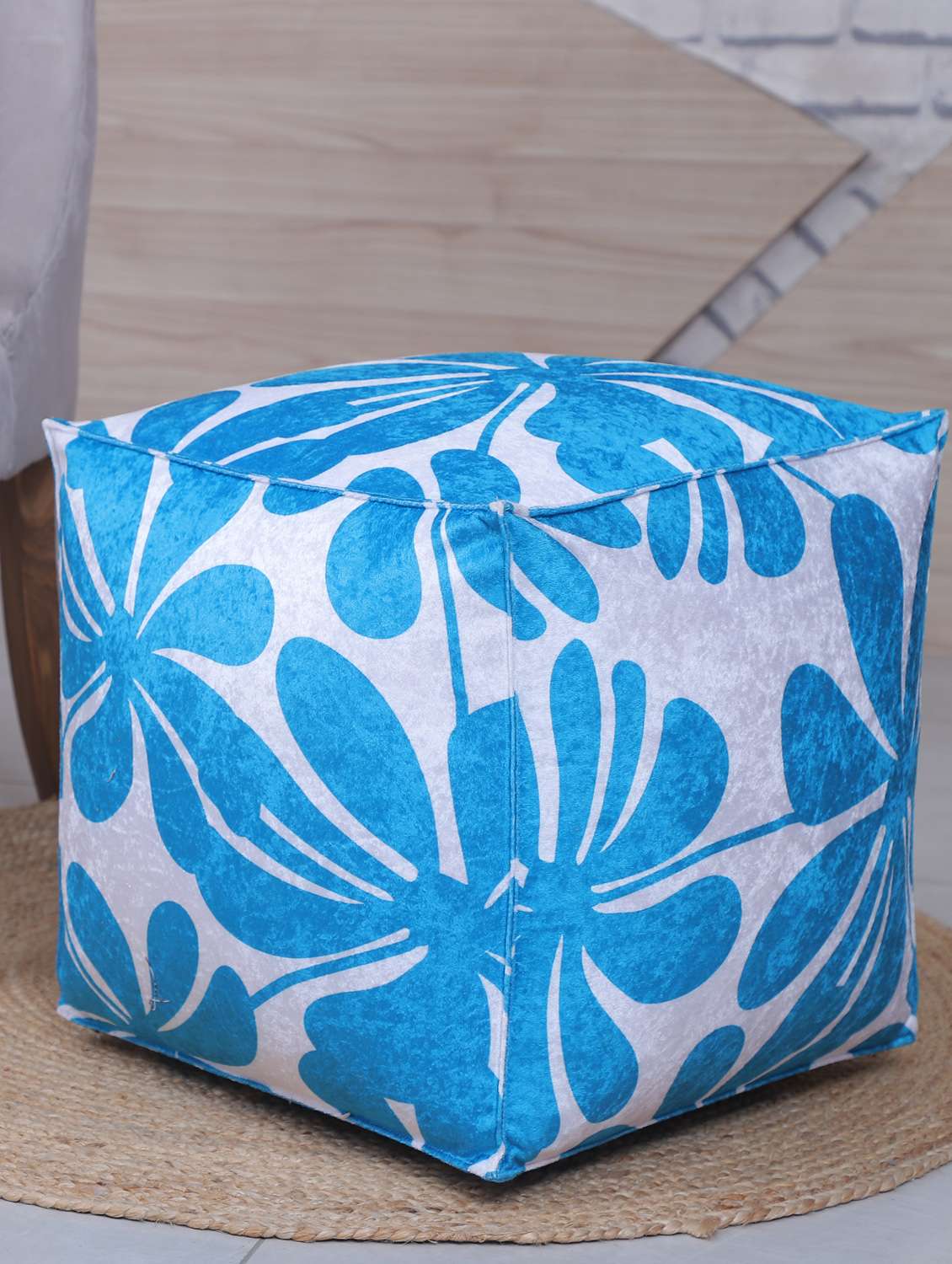  beautiful floral printed pouf 