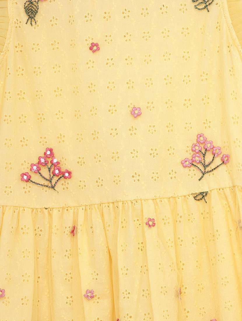 yellow cotton frock - 17423290 - Standard Image - 2