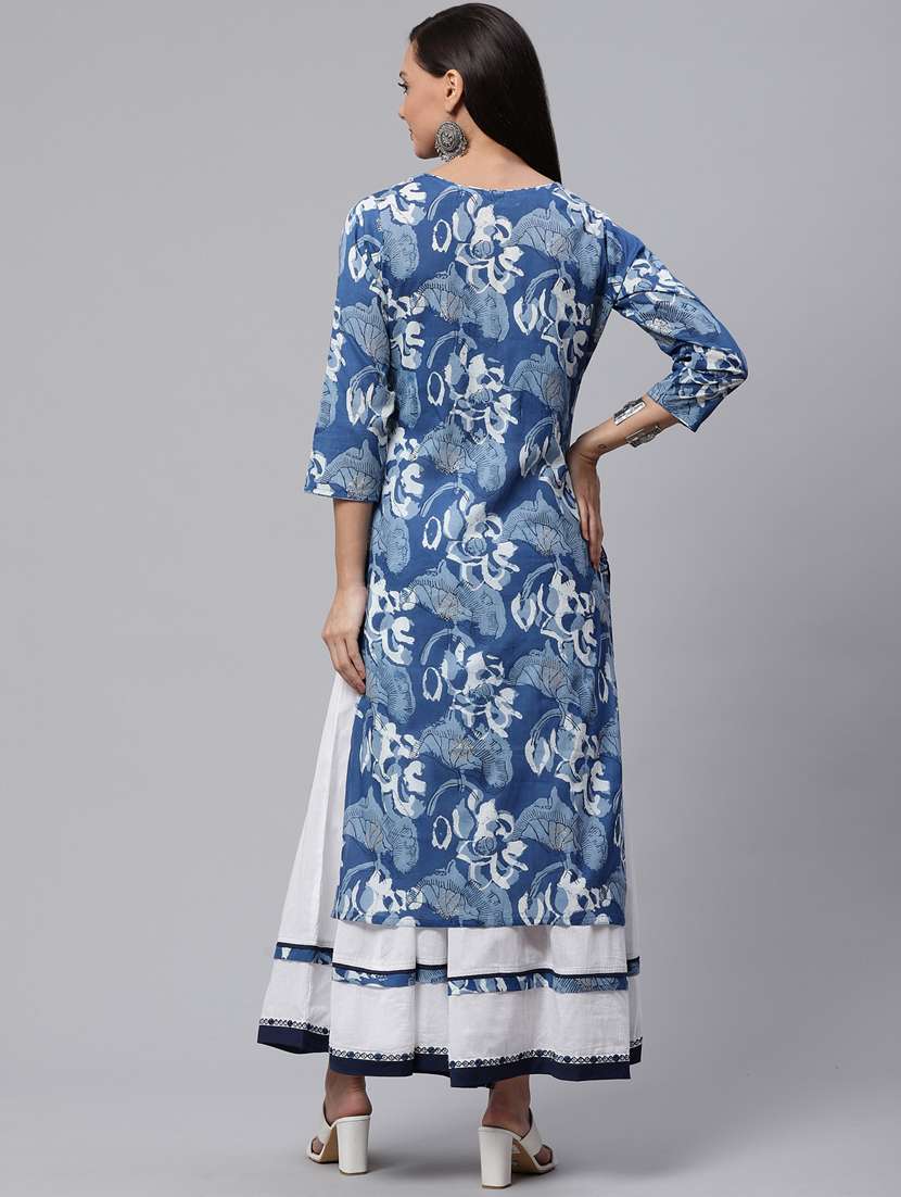 women floral printed kurta skirt set - 17423299 -  Standard Image - 2