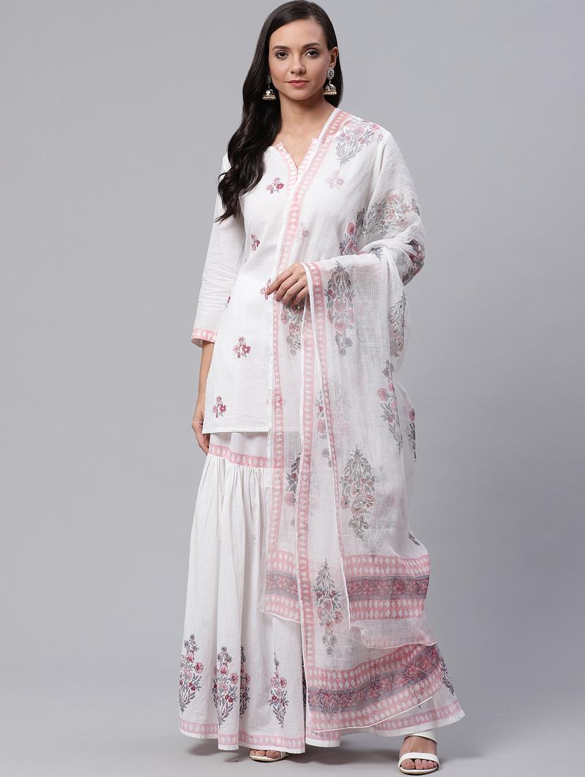 women kurta sharara set with dupatta