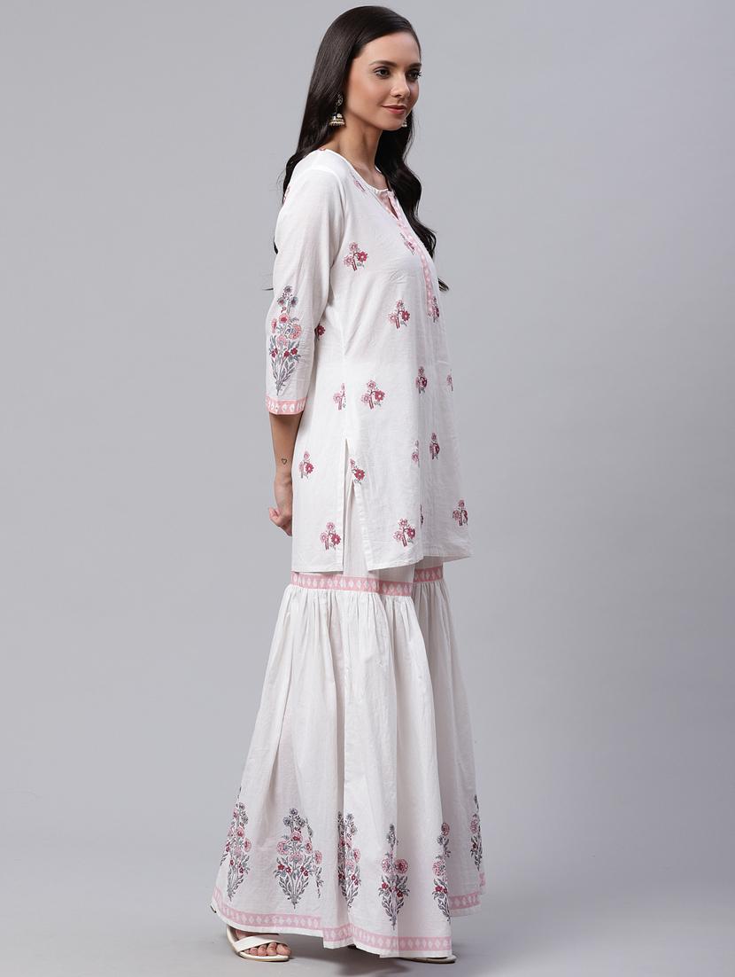 women kurta sharara set with dupatta - 17423300 - Standard Image - 2