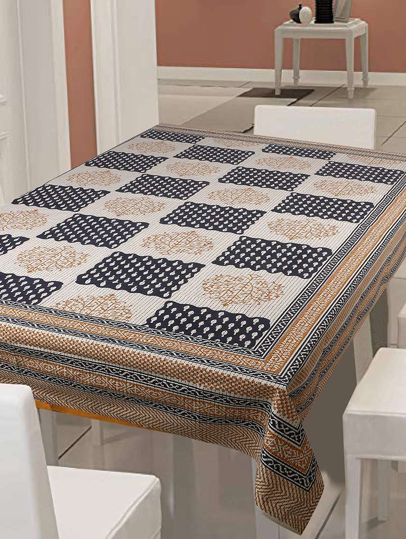  cotton jaipuri 6 seater table cloth cover