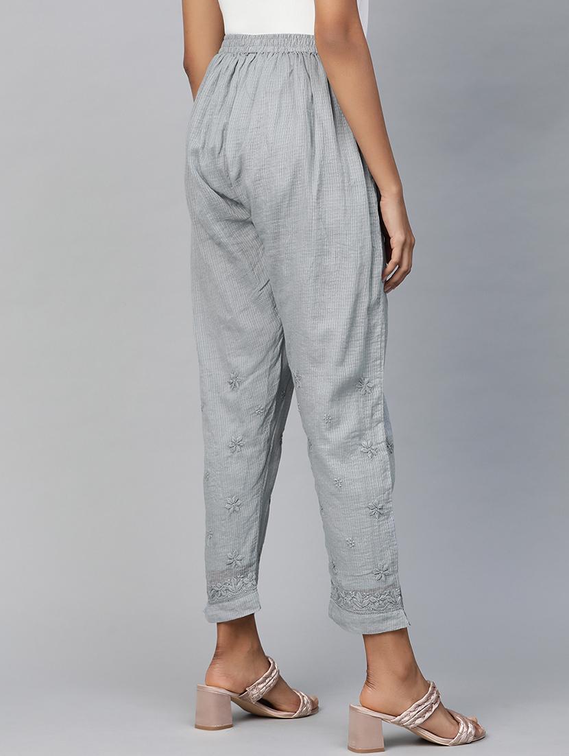 embroidered hem straight palazzo - 17423610 - Standard Image - 2
