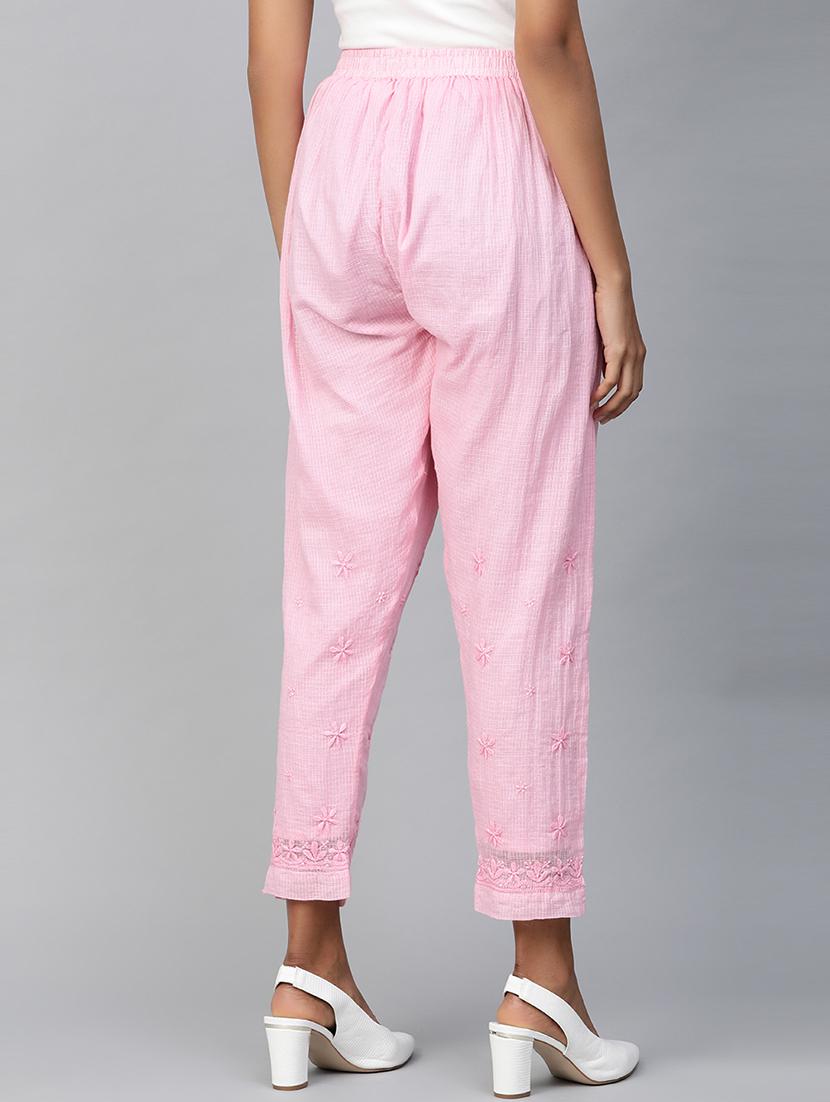 embroidered hem straight tapered pant - 17423613 - Standard Image - 2