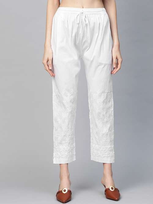 embroidered hem tapered pant - 17423614 -  Standard Image - 0