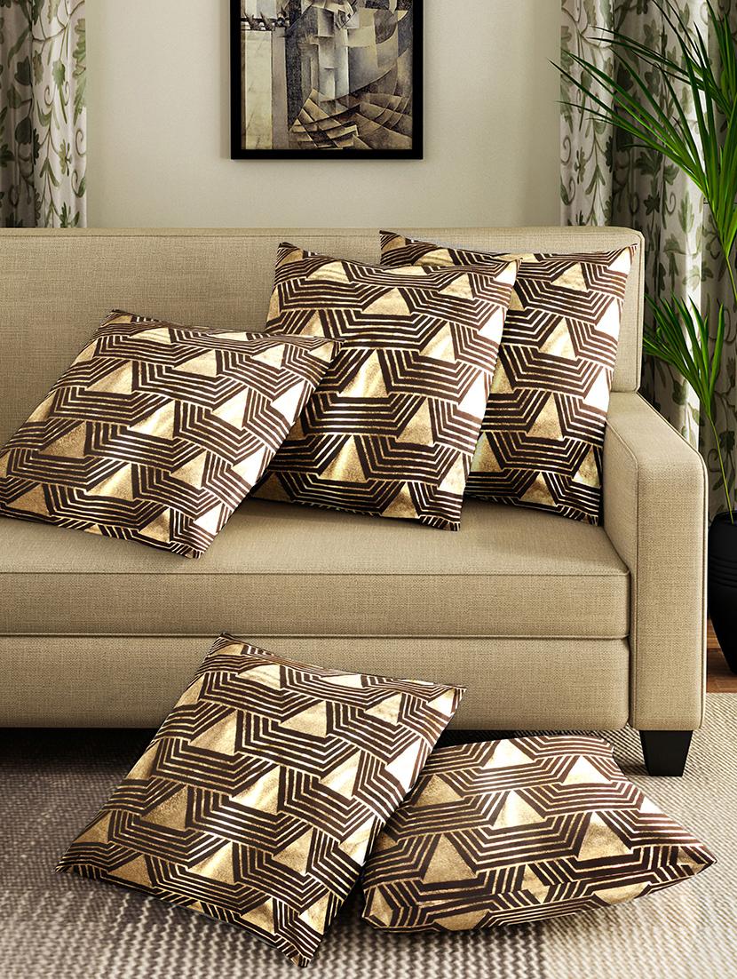 foil printed velvet cushion cover (set of 5) - 17423945 - Zoom Image - 0