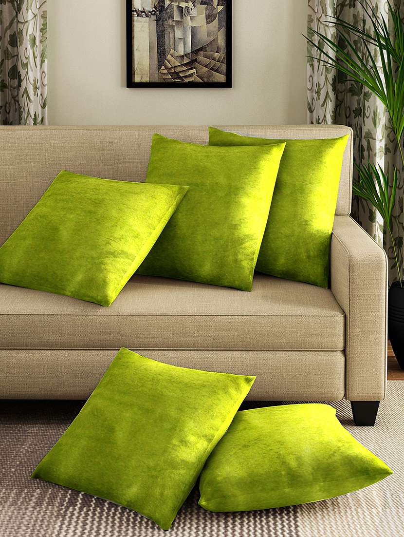  solid velvet cushion cover (set of 5)
