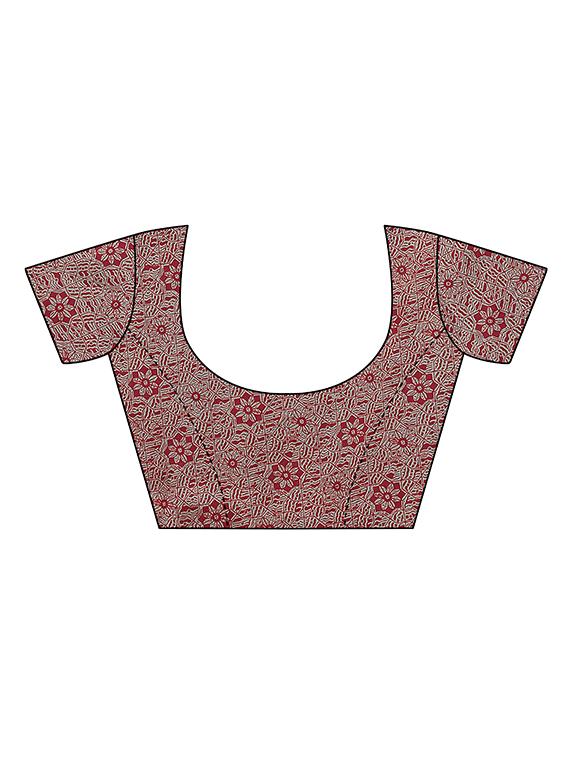 floral printed saree with blouse - 17424413 - Standard Image - 2