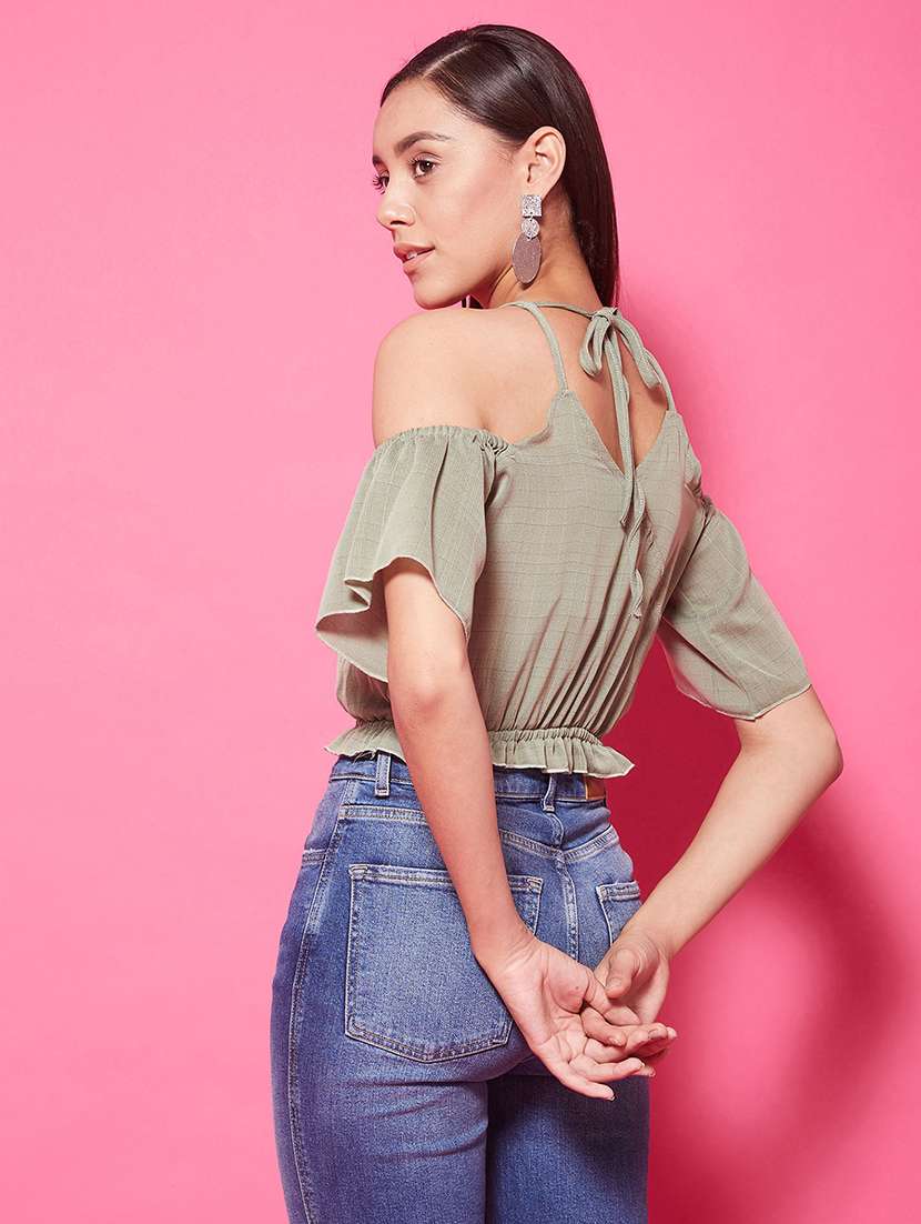 Women's Crop V Neck Top