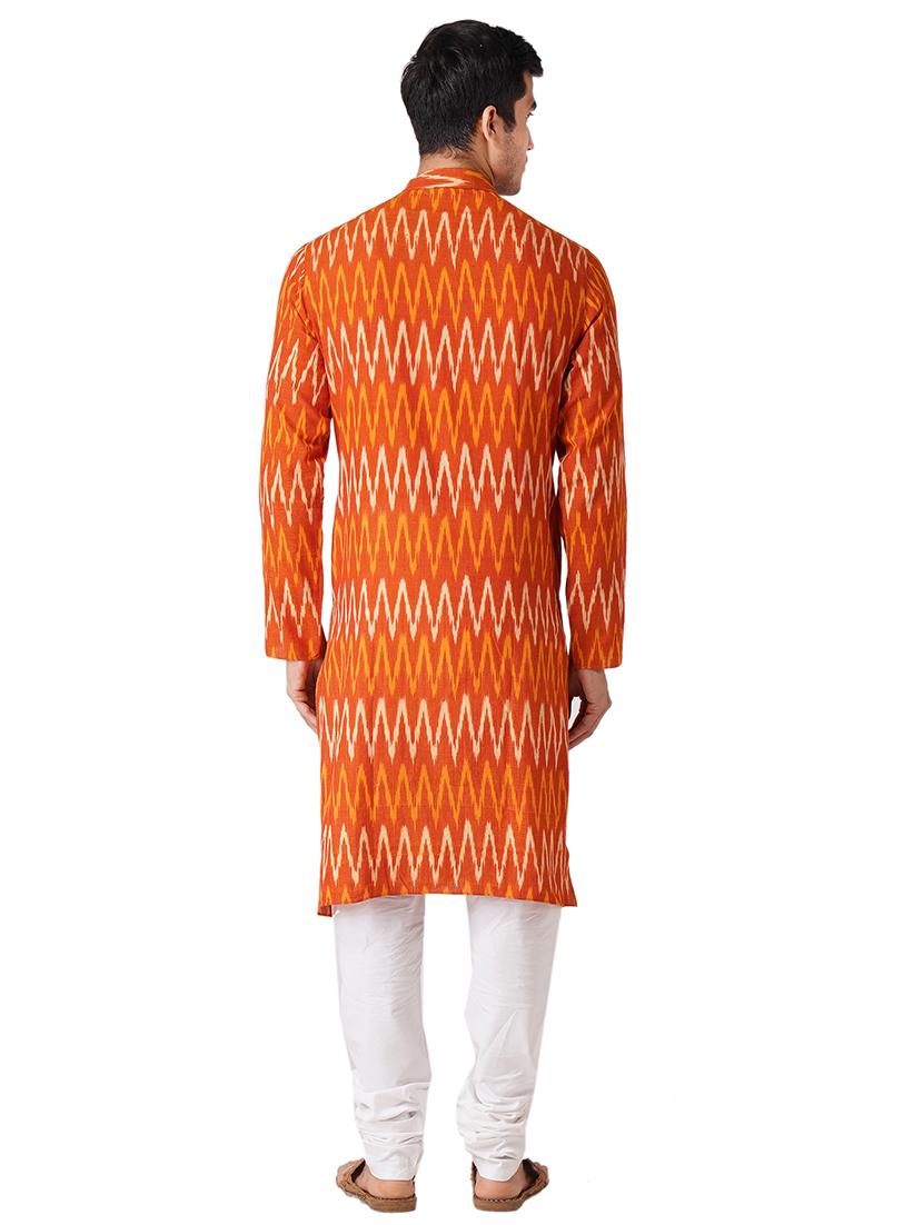 orange cotton kurta pyjama ethnic wear set - 17424585 - Standard Image - 2