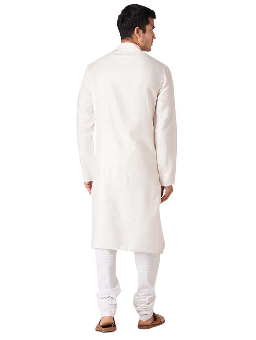 offwhite cotton kurta pyjama ethnic wear set - 17424588 -  Standard Image - 2