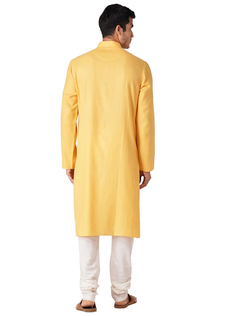 yellow cotton kurta pyjama ethnic wear set - 17424592 -  Standard Image - 2