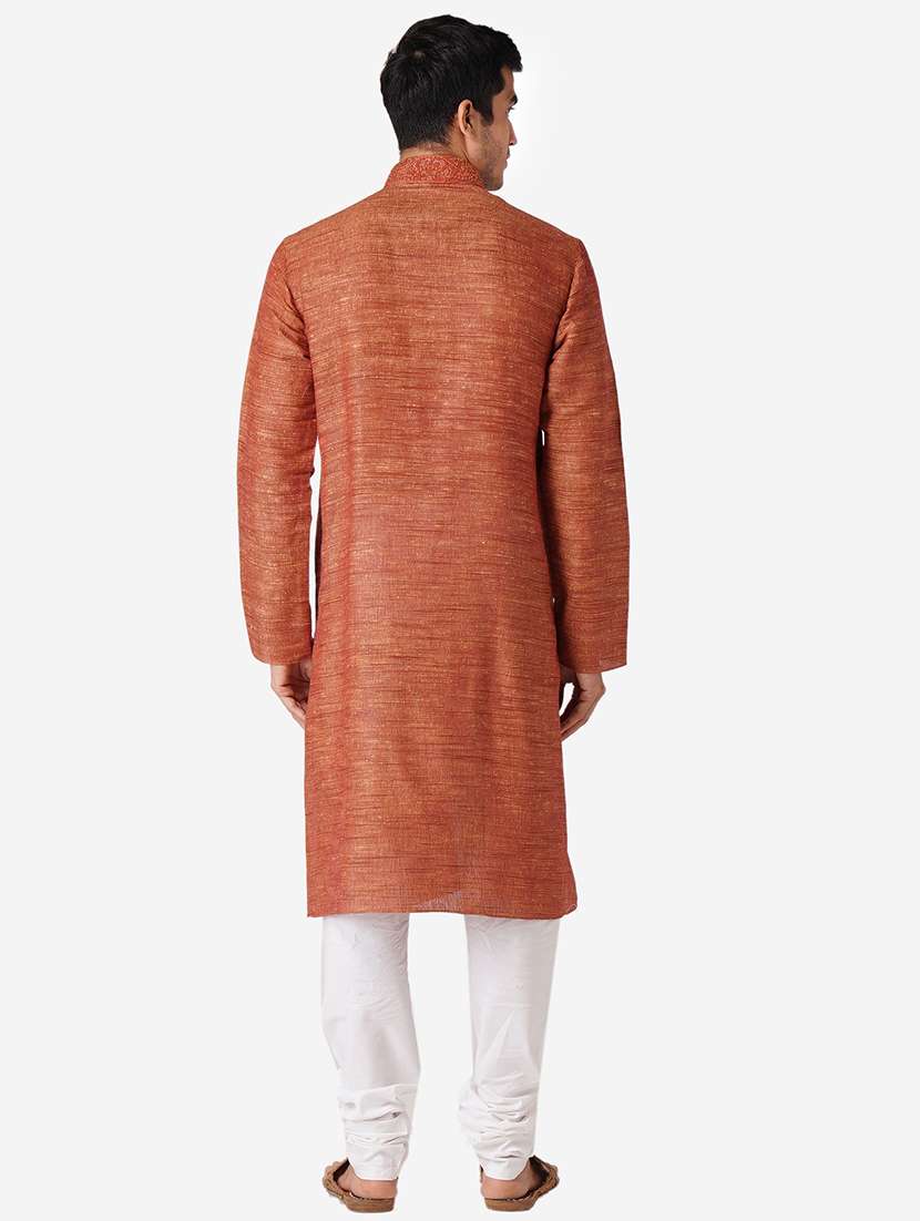 rust cotton kurta pyjama ethnic wear set - 17424603 -  Standard Image - 2