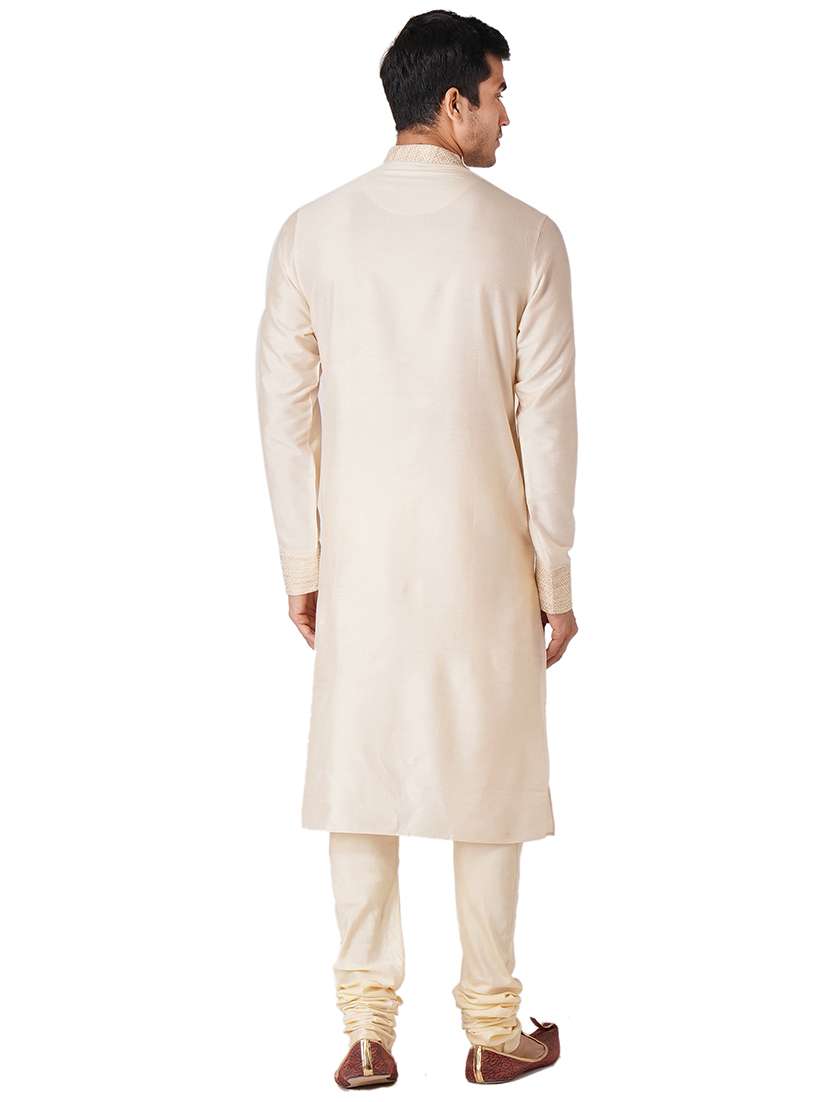 cream cotton kurta pyjama ethnic wear set - 17424604 -  Standard Image - 2