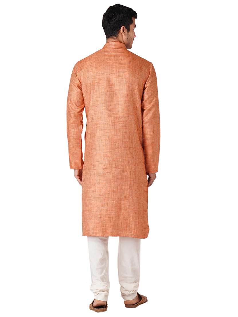 rust cotton kurta pyjama ethnic wear set - 17424607 - Standard Image - 2