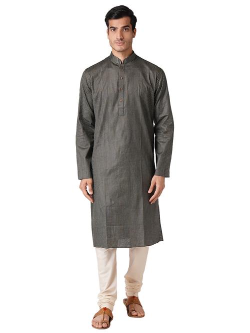 black striped long kurta - 17424637 -  Standard Image - 0