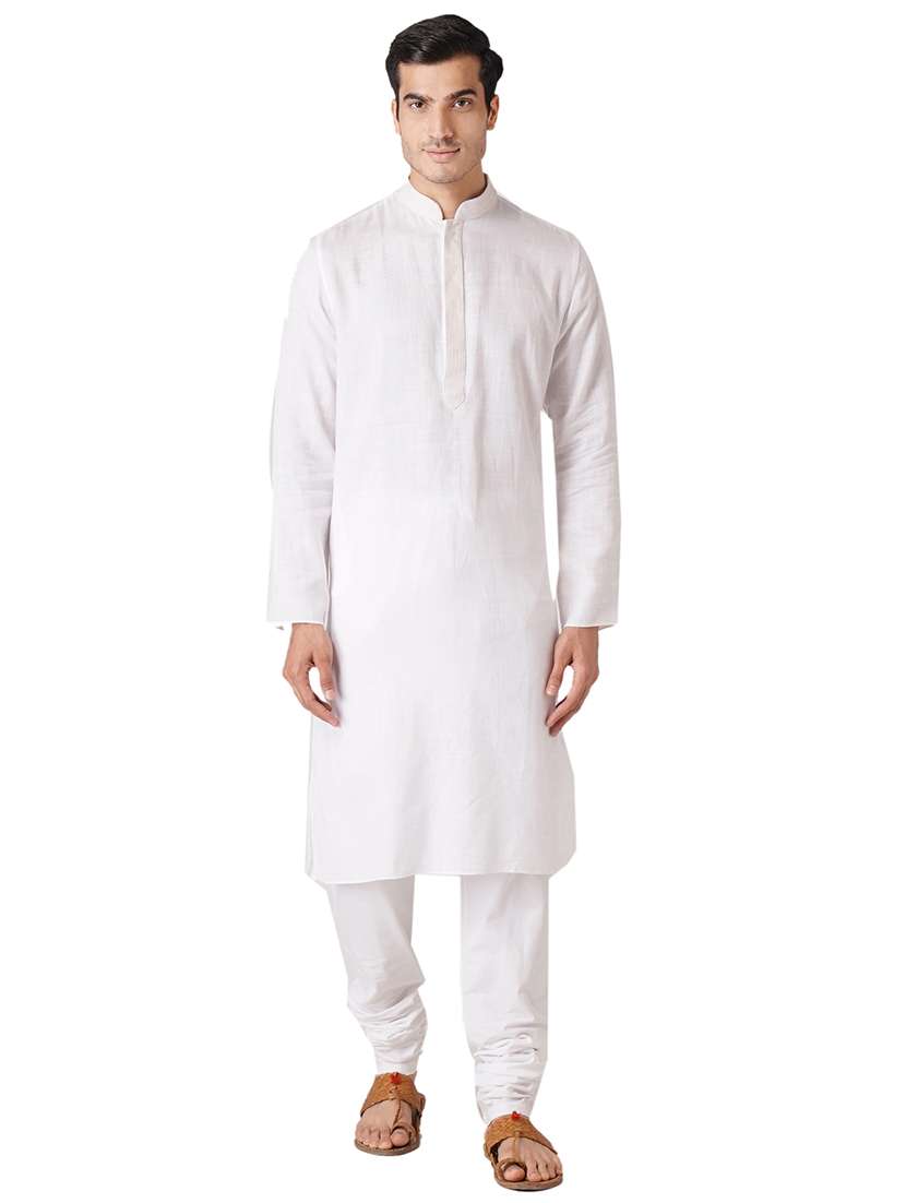 off white solid long kurta